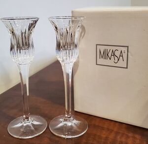 Mikasa Crystal Icicles Candleholders – Pair (8”) ✨